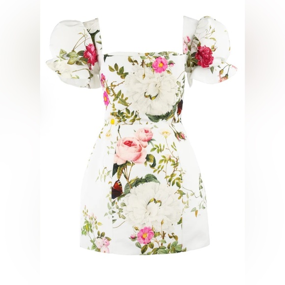 Damaris Bailey Rose Mini Dress Faille Wedding White Floral XL NWT - Picture 10 of 10